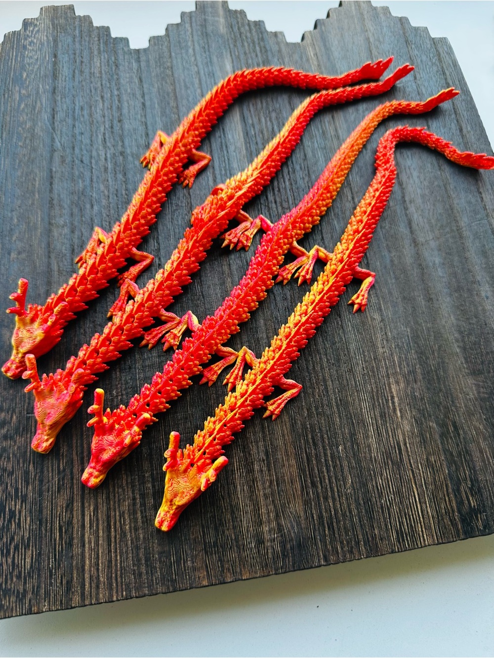 3D Printed Dragon  Red-Orange you are purchasing 1 not all 4